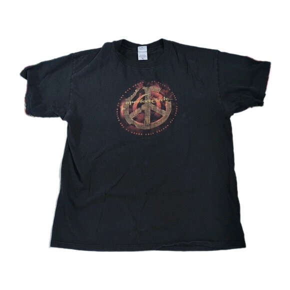 Vintage Y2K 2004 Men's A Perfect Circle ADVIL Rock Band Black T-Shirt XL Peace - Picture 1 of 4